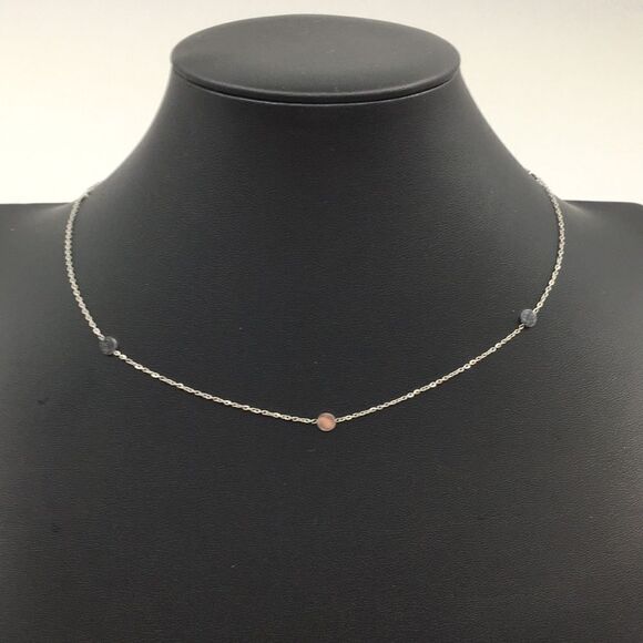 Ellie Vail Misha Silver Tone Stainless Steel Water Resistant  Circle Necklace - Picture 1 of 12